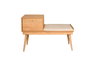 Hanah Home Banco Madera de Carpe Lino Roble y Crema 105x40x45 cm